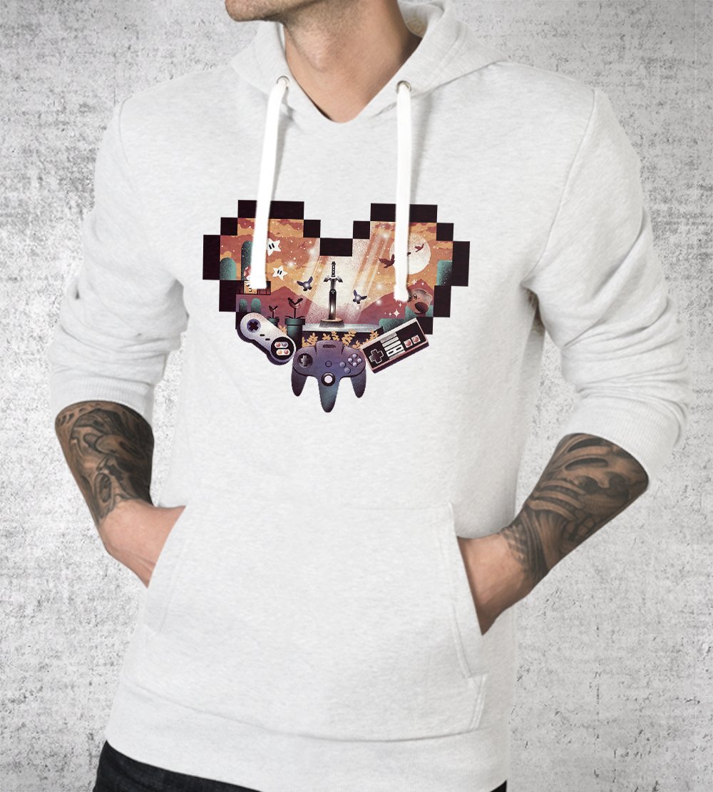 I Heart Games Hoodies by Dan Elijah Fajardo - Pixel Empire