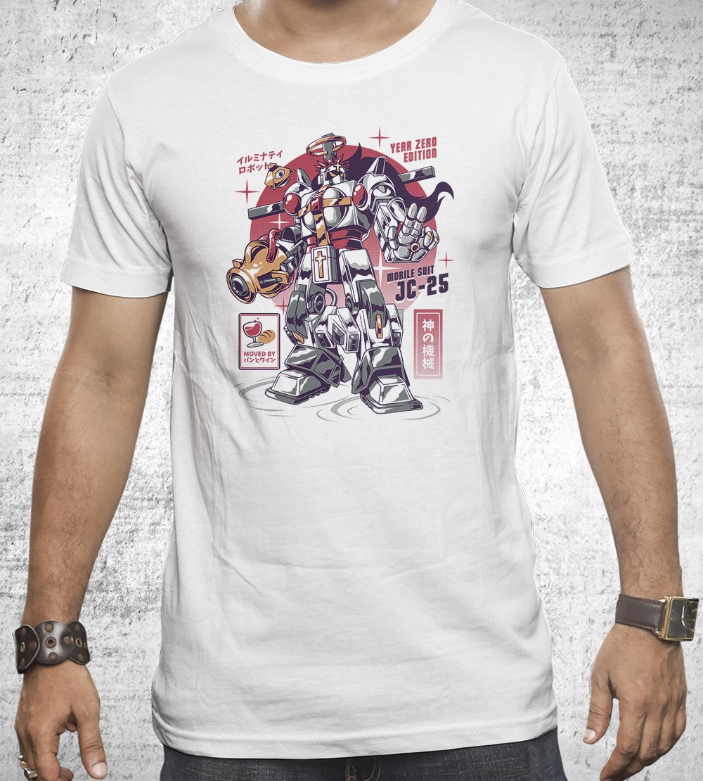 Mecha Jesus T-Shirts by Ilustrata - Pixel Empire