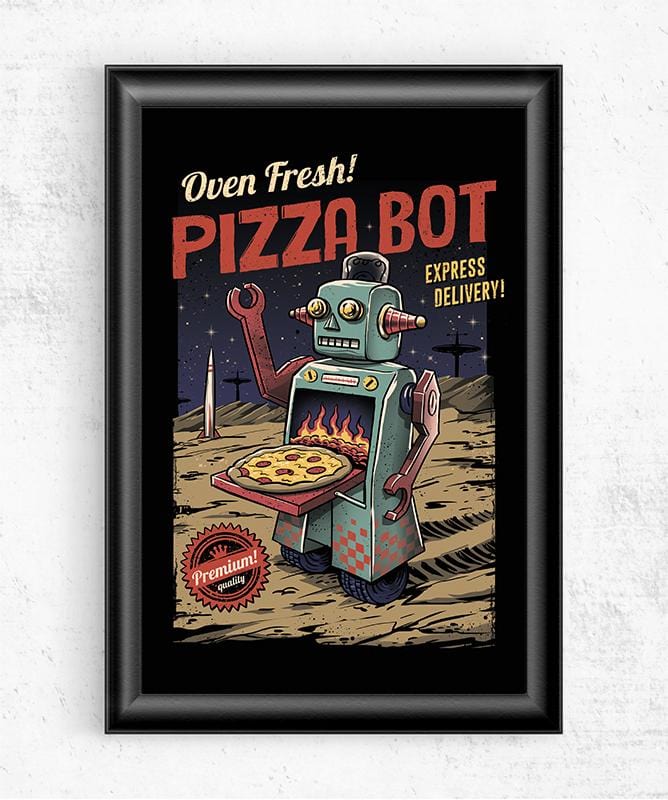 Pizza Bot Posters by Vincent Trinidad - Pixel Empire